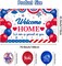 Welcome Home Banner Military - Red White Blue Welcome Home Decorations We Are So Proud of You Banner Backdrop &18 PCs Balloons for Army Returning Homecoming Party